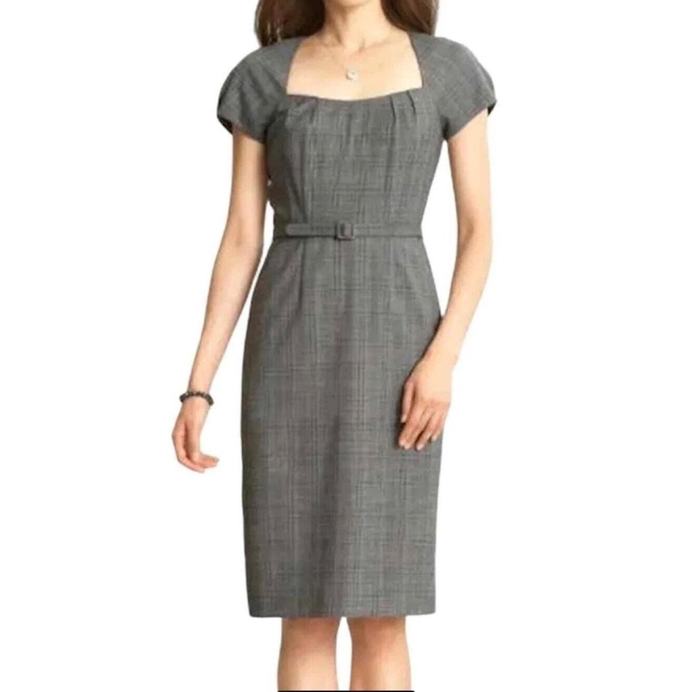 [8]Banana republic Plaid SS Mid Dress Pencil Office NWOT